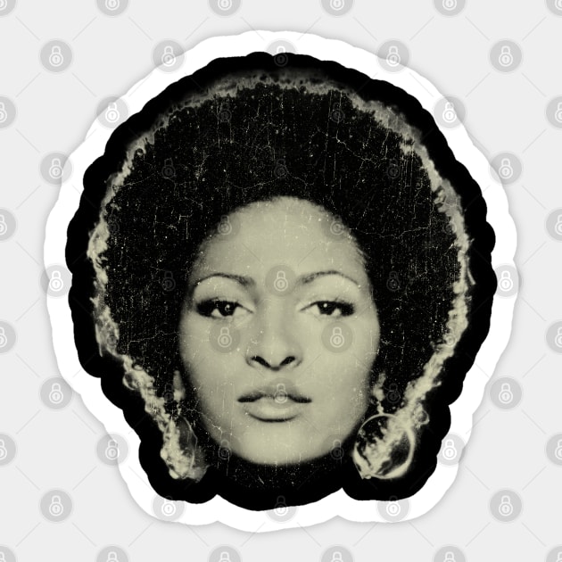 Pam Grier / Vintage Blaxploitation Art Sticker by Jokotingkir